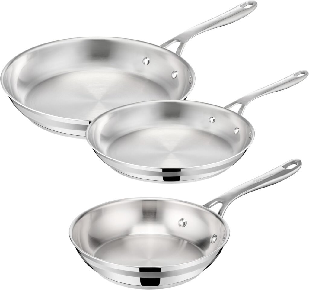 Jamie Oliver by Tefal Cooks Smart 3-Piece Stainless Steel Frying Pan Set