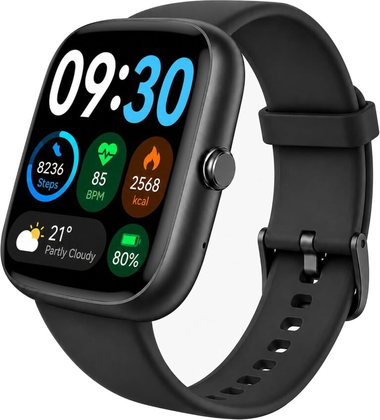 Smart Watch for Men Women (Answer/Make Call), 1.83" HD Fitness Tracker with Heart Rate/SpO2/Sleep Monitor, Pedometer, 120+ Sport Modes, IP67 Waterproof, 7-Day Battery, for iOS Android, Black