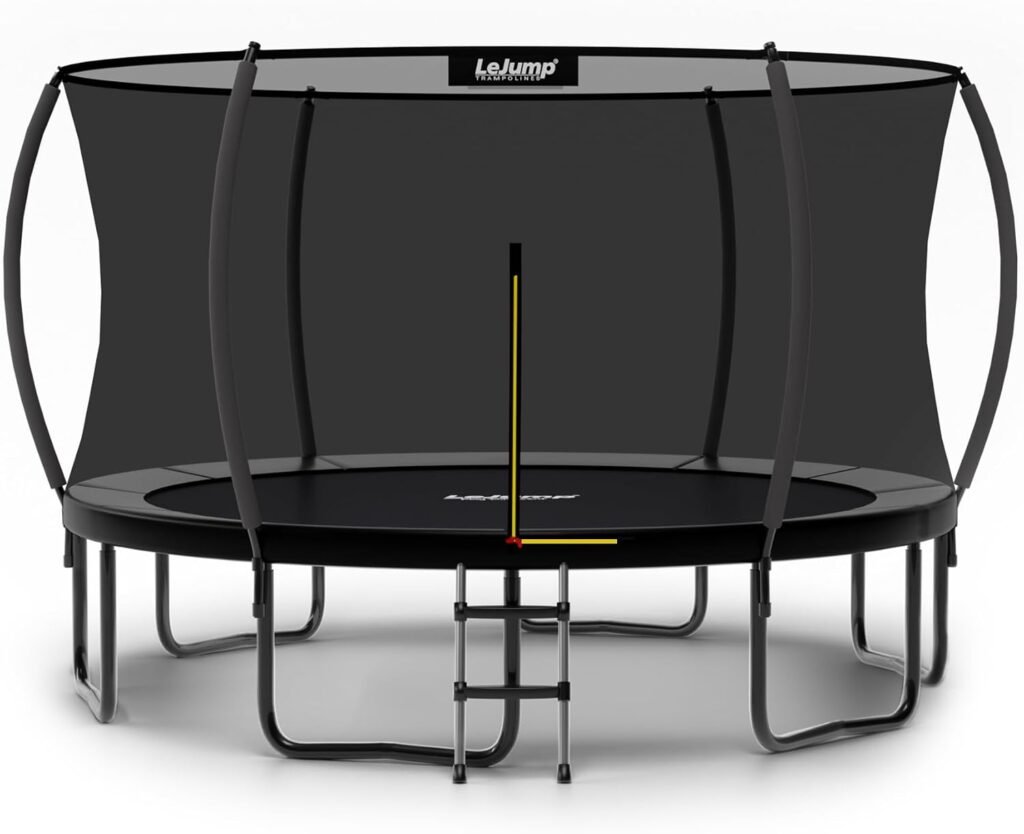 Trampoline Kids Outdoor LeJump Pumpkin Outside Net 10 & 12 FT Outdoor Games Recreational Big Trampoline with Enclosure Net & Ladder Play Yard Outdoor Games for Adults & Kids Outdoor Toy