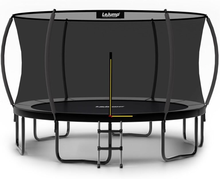 Trampoline Kids Outdoor LeJump Pumpkin Outside Net 10 & 12 FT Outdoor Games Recreational Big Trampoline with Enclosure Net & Ladder Play Yard Outdoor Games for Adults & Kids Outdoor Toy