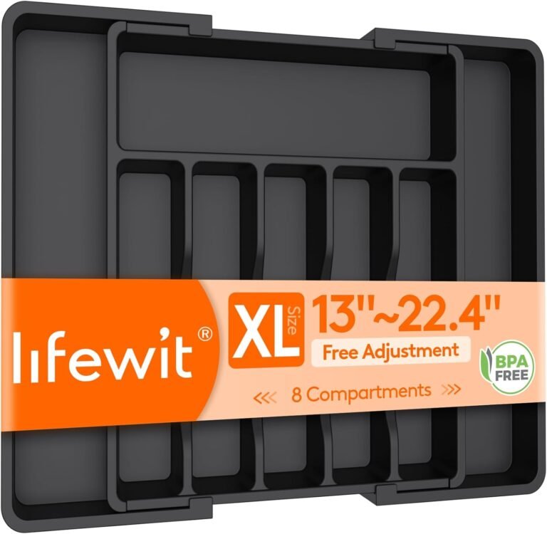 Lifewit Extra Large Silverware Drawer Organizer, Expandable Utensil Tray