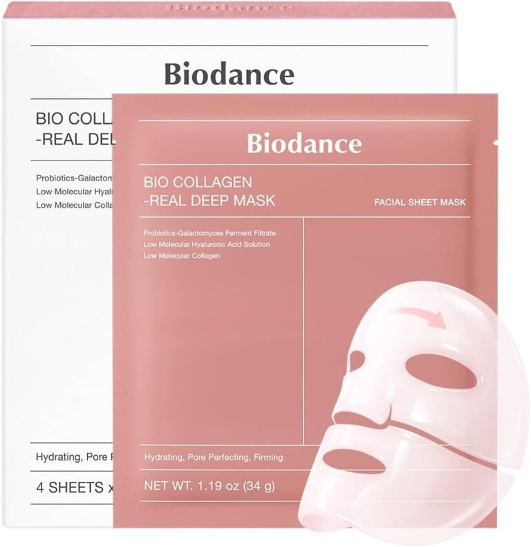 BIODANCE Bio-Collagen Real Deep Mask, Bestselling Hydrating Overnight Hydrogel Mask for Glassy Glowy Skin, Pore Minimizing, Elasticity Improvement, Paraben Free, Fragrance Free, Non-Comedogenic Korean Skincare 34g x 4ea