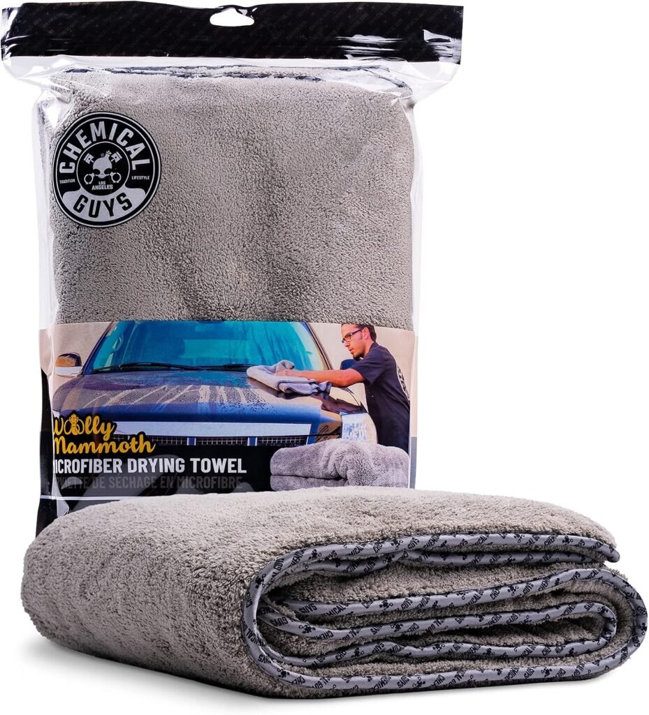 Chemical Guys Woolly Mammoth Microfiber Towel (36" x 25") Cars, Trucks, SUVs, RVs, Home, Pets, Messes, Grey